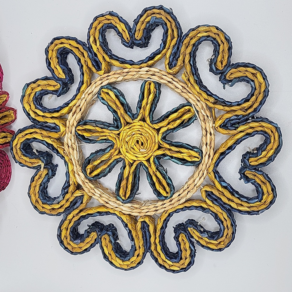 2PC Vintage Trivet Set Blue and Pink - Picture 2 of 3